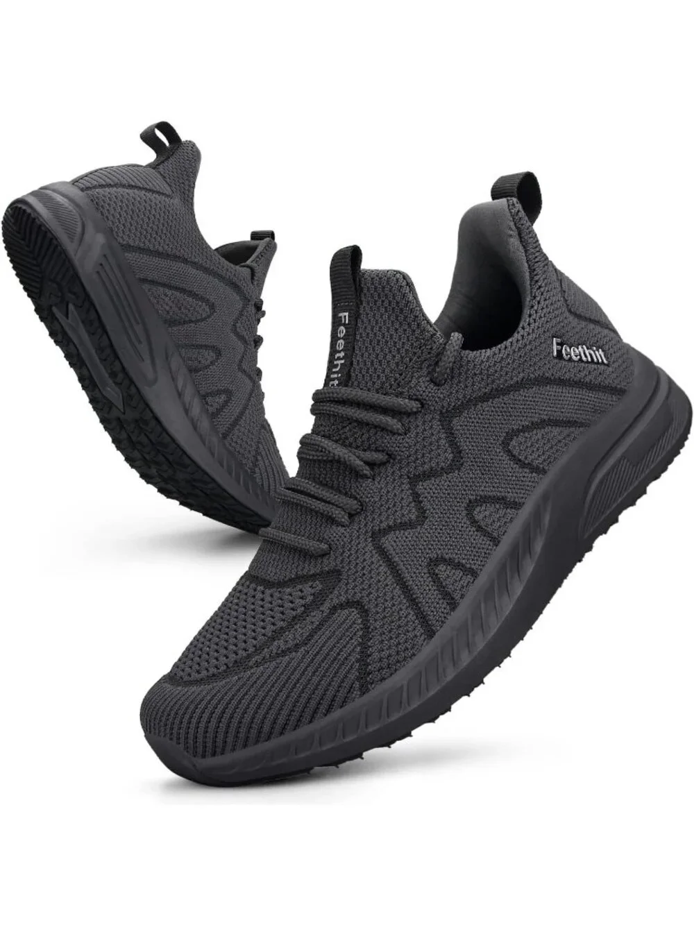 🆕Women's Dark Grey Running Shoes Non Slip Gym Tennis Walking Workout Sneakers